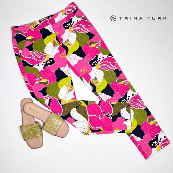 Trina Turk Pants - TRINA TURK Los Angeles tropical  floral trousers pants